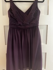Davids Bridal Straps Bridesmaid Dress Color Plum Size 6 - RAD! 