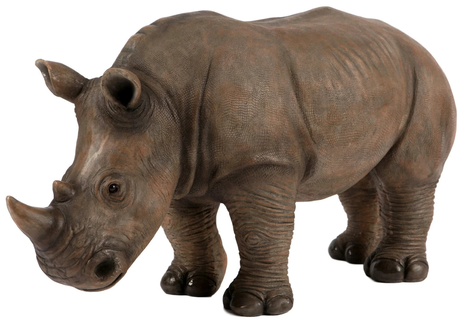 Rhino Garden Ornament Home Decor Resin Rhinoceros Statue Figurine Jungle Themed