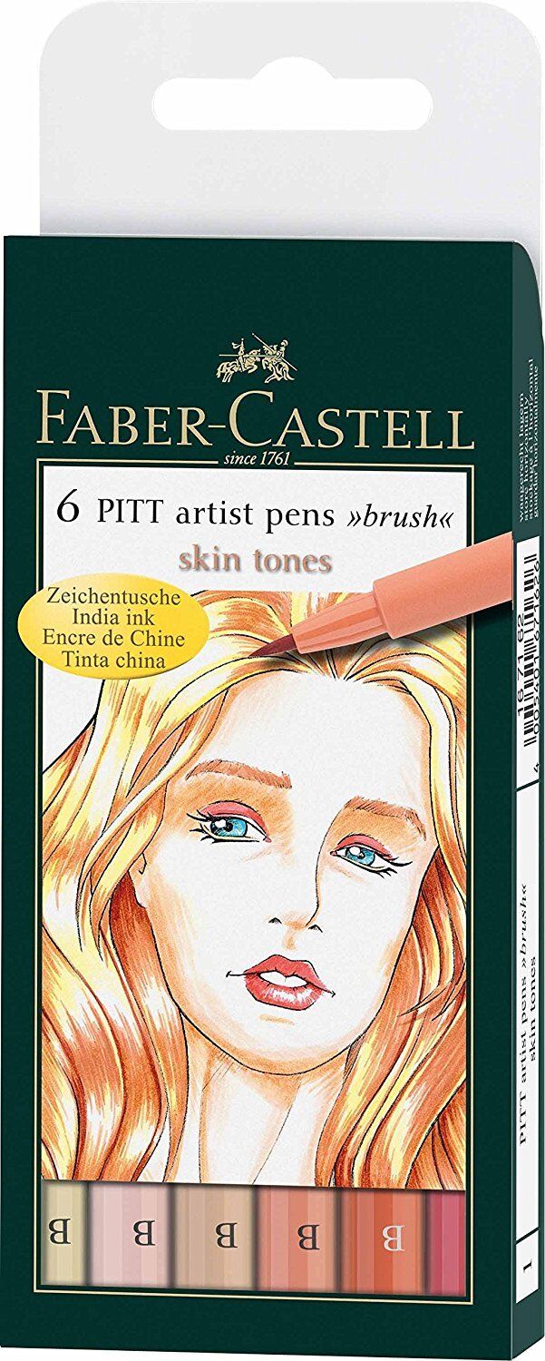 Faber Castell Pitt Artist Markers, Light Skin Tones, Brush Tip, New, #167162