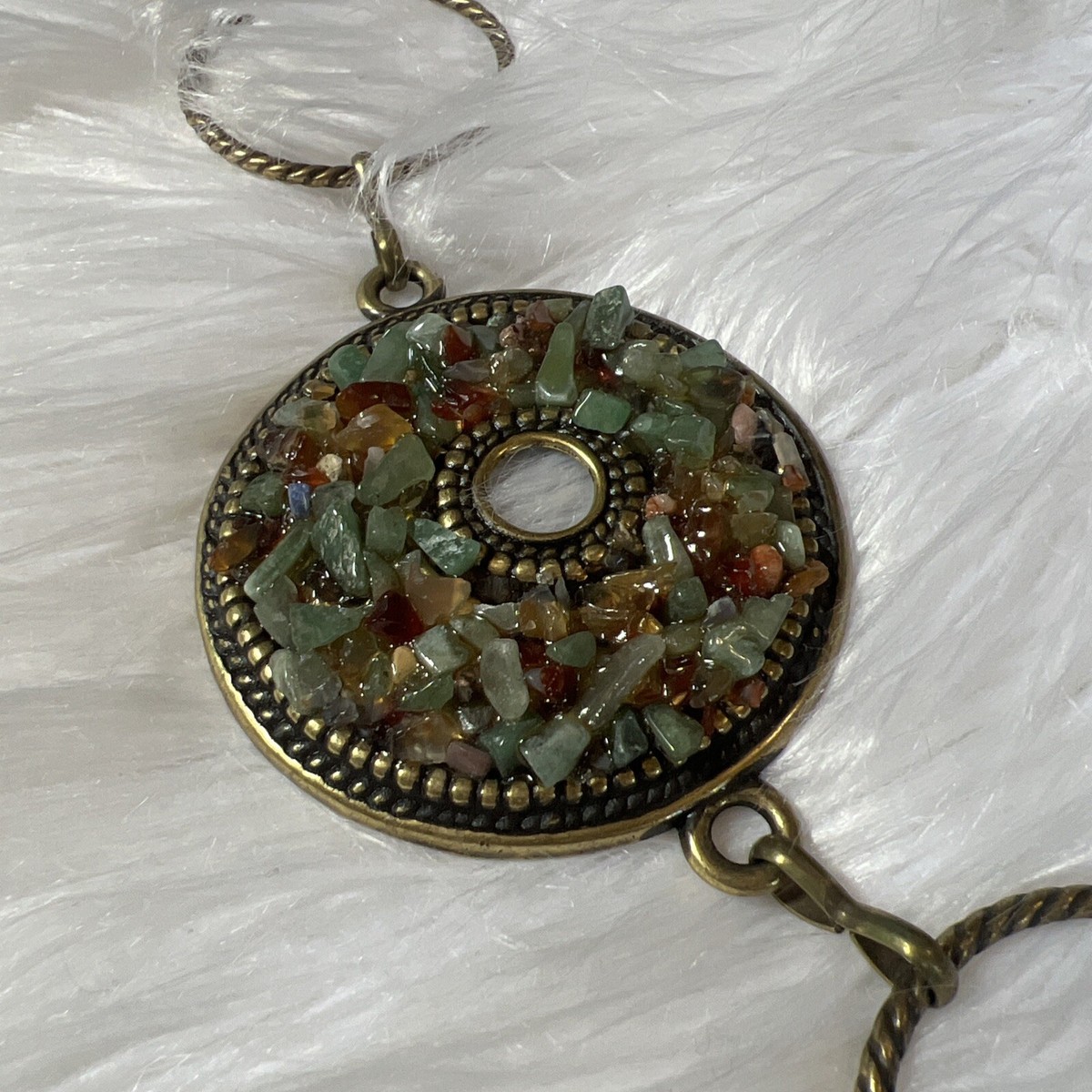 Vintage Chain Loop Brass And Pebbled Detail Belt | eBay display picture 2