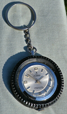 Rare Vintage Sorna Pneumatic Shape Keychain Watch Excellent Condition