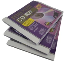 Maxell CD-RW Recordable ReWritable Discs 650Mb 74Min 4x To 12x w Case Lot of 3