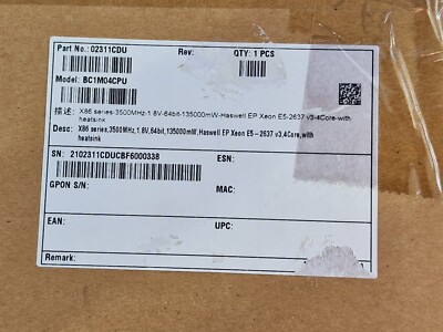 02311CDU X86 series,3500MHz,1.8V,64bit,Haswell EP Xeon E5-2637 v3,4Core,