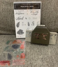 Stampin Up Stamps and punch ** PEACEFUL NOEL ** Holly Border Punch