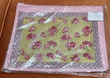 NIB Couleur Nature Paris Bruno Lamy Place Mats 15”X18” Pink Floral Set 6