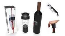 Red Wine Aerator Stand Decanter Pourer Double Hinged Corkscrew Opener Stopper