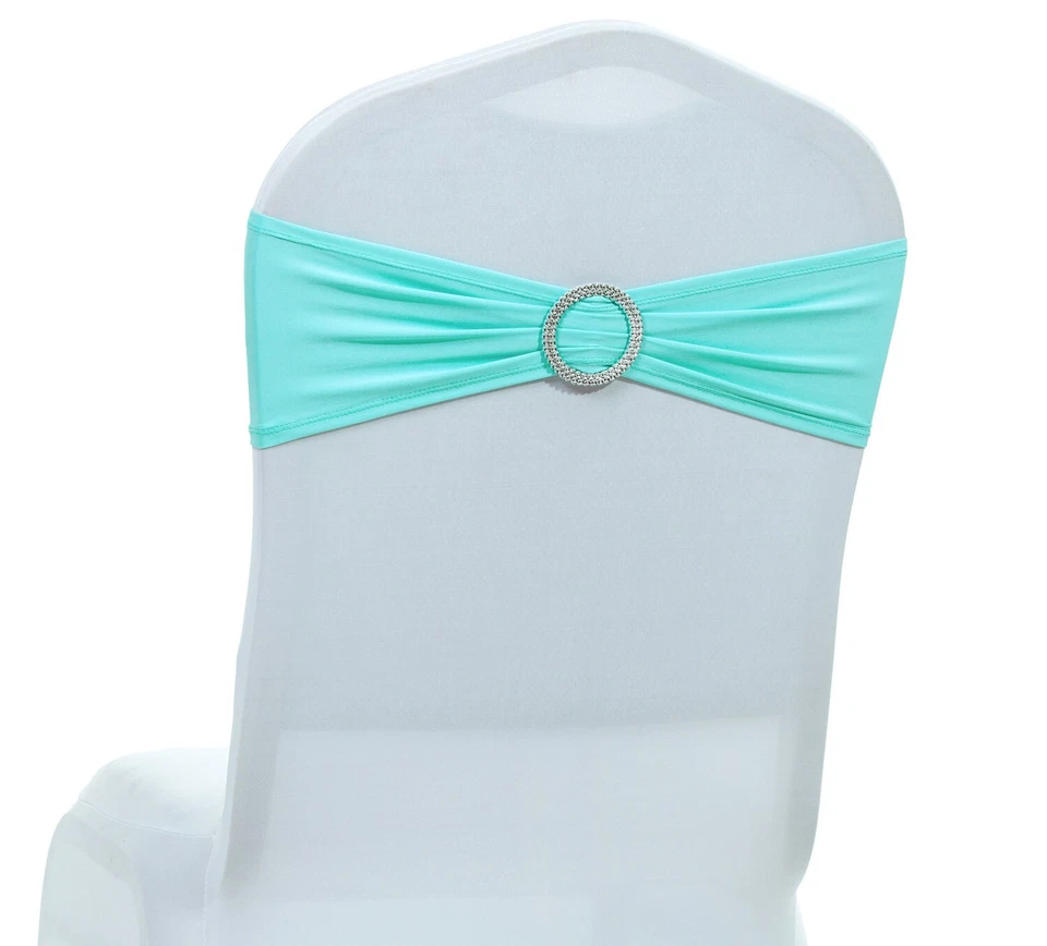 Fajas de silla de spandex + corredores de mesa de satén decoración de boda cumpleaños fiesta (oferta combinada) Foto 2 de 4