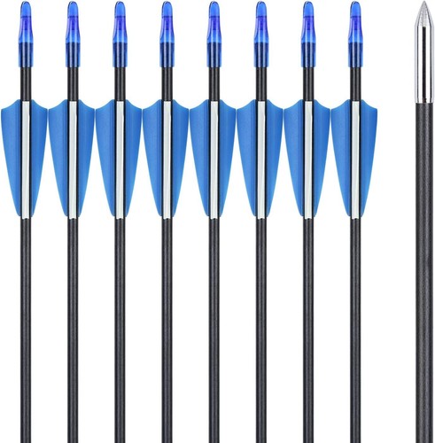 31" Fiberglass Arrows Outdoor Target Points Archery Recurve Bow Shooting Hunting - Picture 8 of 16
