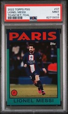 Lionel Messi 22-23 Paris St-Germain Set 1986 Topps Baseball Dsgn Teal /175 PSA 9