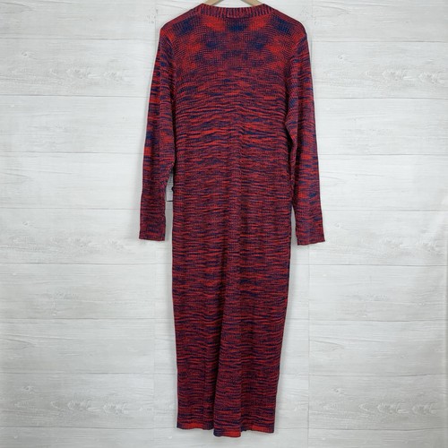 Eloquii Size 18/20 Ribbed Maxi Sweater Dress Button Front V Neck Thanksgiving - Picture 5 of 14