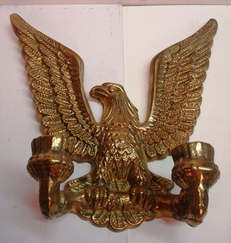 Adler Greifvögel Greifvogel Jagd massiv Messing Wand Doppel Kerzenhalter Figuren Vintage - Bild 5 von 12