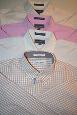 Paul Fredrick Men Pearl Button Up Long Sleeve Dress Shirt Sz 16.5 Lot of 4 