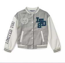 New 55.00 LIMITED TOO Girl's Stylish Fashion Varsity Bomber Jacket - Size: 10