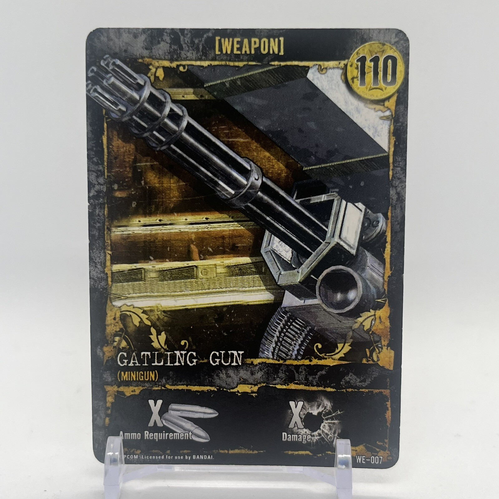 Enhanced Gatling Gun Card for Resident Evil Deck Building Game Bandai 2010 Edition