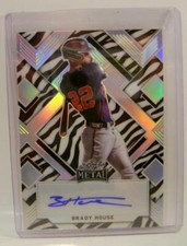 BRADY HOUSE RC #5 /5 ZEBRA AUTO AUTOGRAPHED LEAF METAL BASEBALL 2022