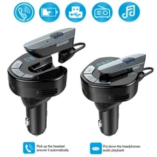 Bluetooth Car Wireless FM Transmitter Adapter Fast USB Charger Music Hands-Free