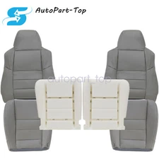 6x For 2002-2005 Ford Excursion Front Both Side Leather Seat Cover Gray & Foam