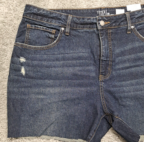 New Time & Tru Shorts Womens Sz 20 Denim Blue Jeans Distressed Stretch Cut-Offs - Picture 3 of 14