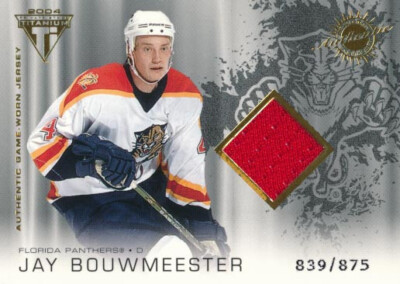 2003-04 Titanium GAME JERSEY #156 JAY BOUWMEESTER - Florida Panthers