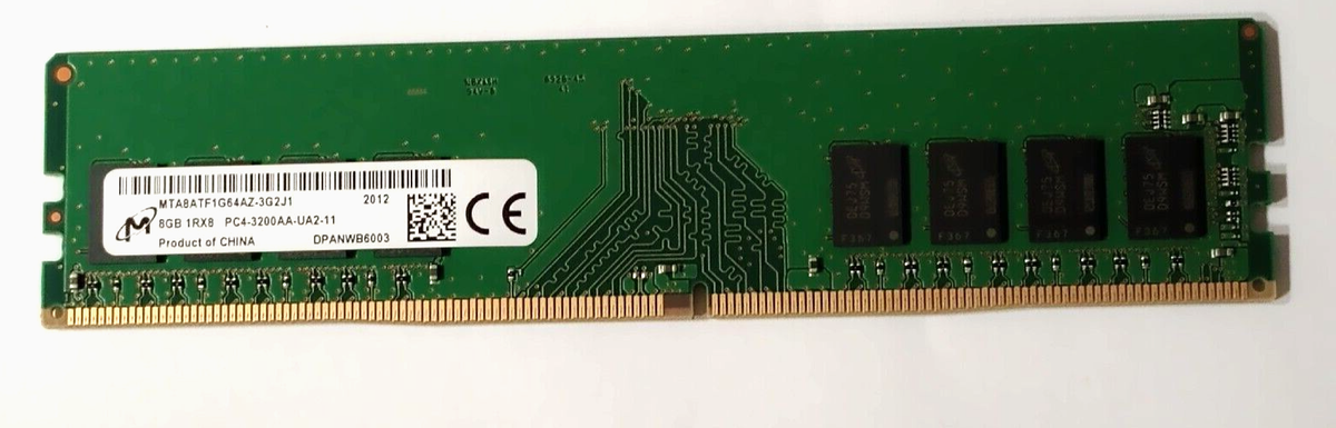 MTA8ATF1G64AZ-3G2J1 Micron 8GB DDR4 Non ECC PC4-25600 3200MHz 1Rx8