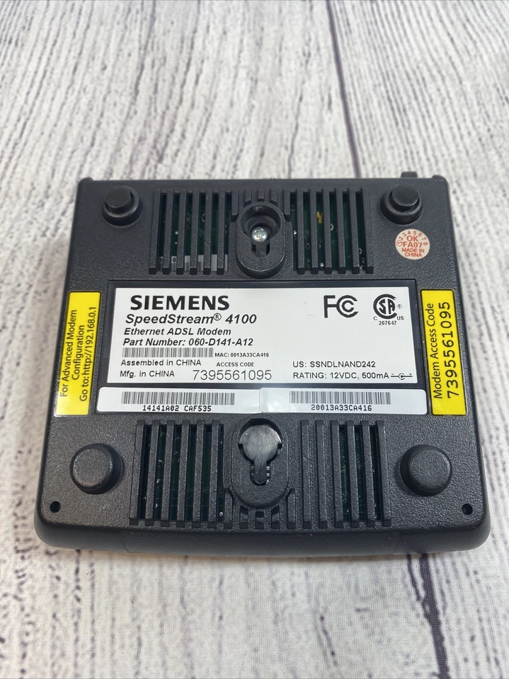 Siemens SPEEDSTREAM 4100 Ethernet DSL Modem 060-D141-A12 - Image 3 of 4