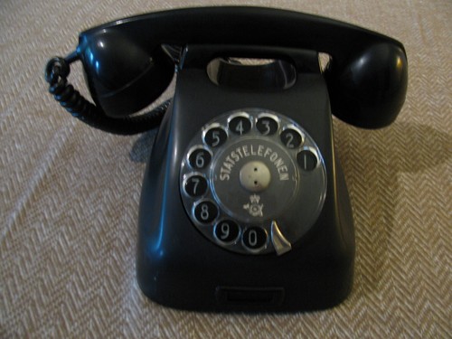 altes Telefon mit Wählscheibe aus Dänemark / "STATSTELEFONEN" - Afbeelding 5 van 12