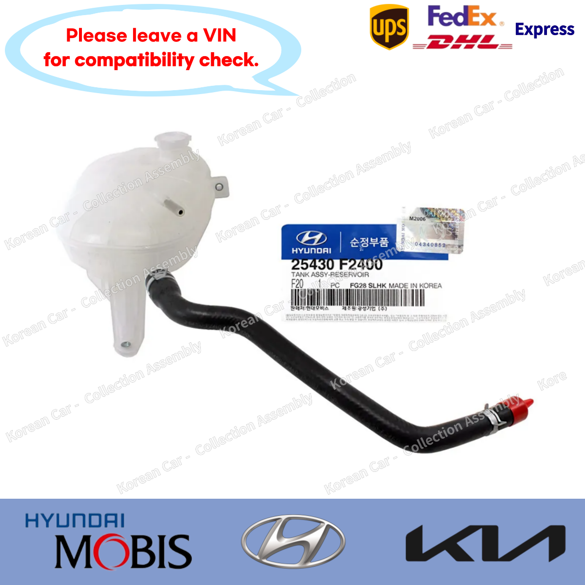 25430F2400 Genuine Coolant Overflow Expansion Tank for 1.6L
