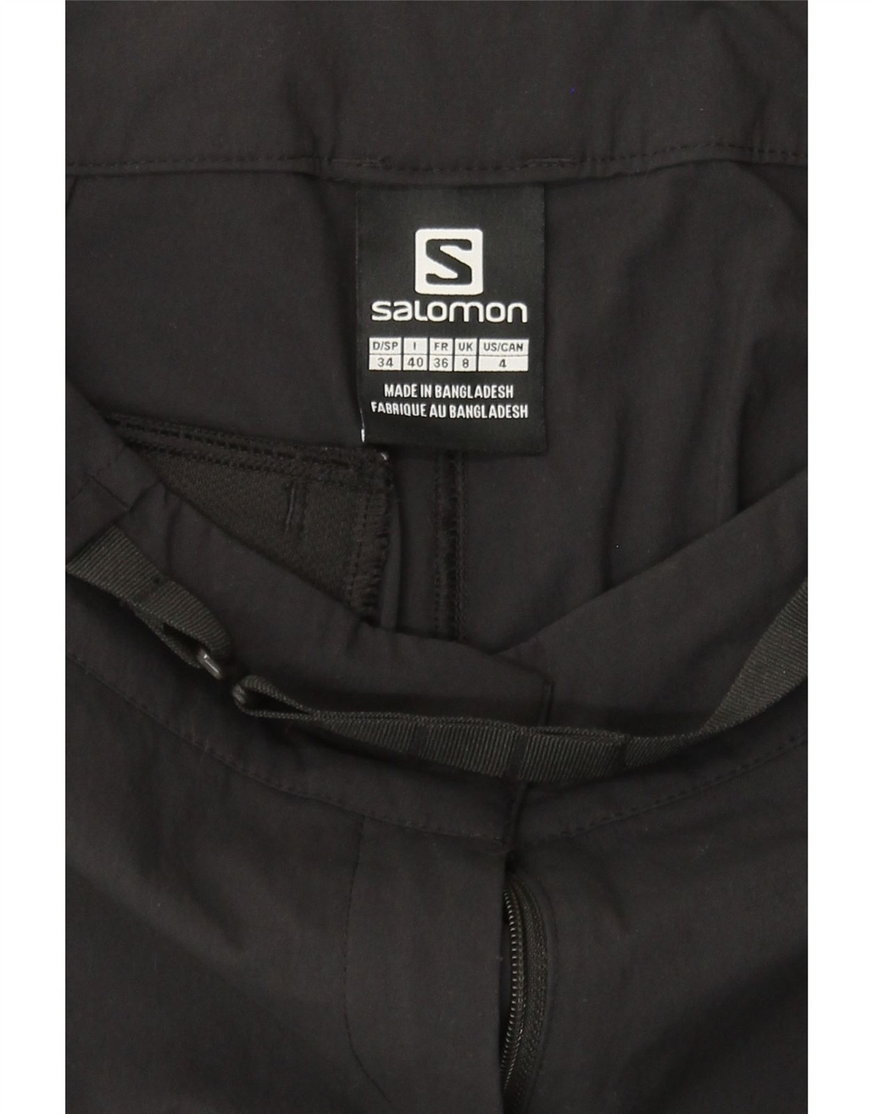 SALOMON Pantaloni da trekking donna UK 8 Small W28 L29 nero poliammide DC52