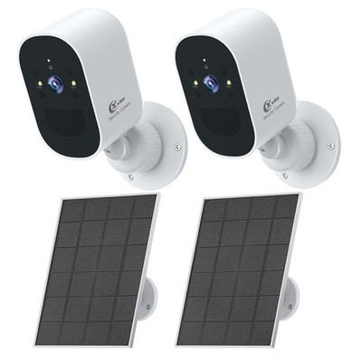2PK 1080P Solar Battery Power Camera WiFi Wireless Security Camera System