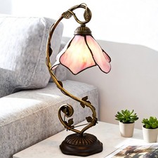 20 Inch Antique Bronze Tiffany With A Three Color Light Source Flower Table Lamp