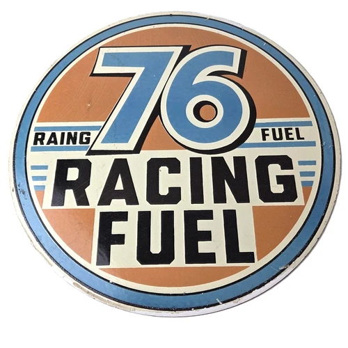 Vintage Union 76 Gasoline Sign - Porcelain Racing Fuel Gas Service Pump Sign
