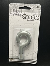 Happy Birthday Question Mark &ldquo;?&rdquo;Silver Candle