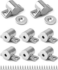 8 Pack Silver Magnetic Door Catch Latch Kit Cabinet Cupboard Drawer Set Home Use