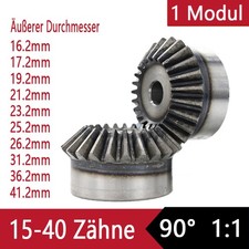 1 Modul Kegelrad 15-40 Z&auml;hne Kegelzahnrad Mechanische Zahnr&auml;der 90&deg; 1:1 Paarung