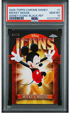 2025 Topps Chrome Disney Icons Mickey Mouse Black Refractor #1 PSA 10 POP 3 