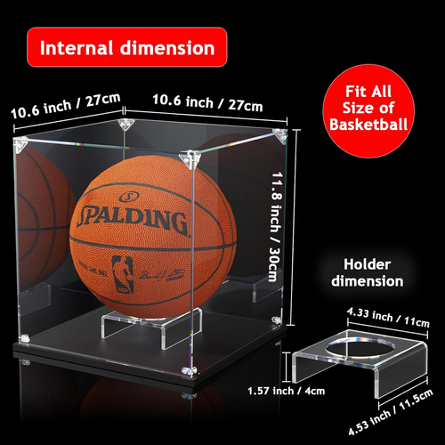 Vetrina Basket, Espositore Acrilico Trasparente per Basket Full Size, Sta - Foto 6 di 12