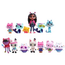13pcs Kawaii Art Toy Figurines Set  Cute Cat Character PVC Doll Collection