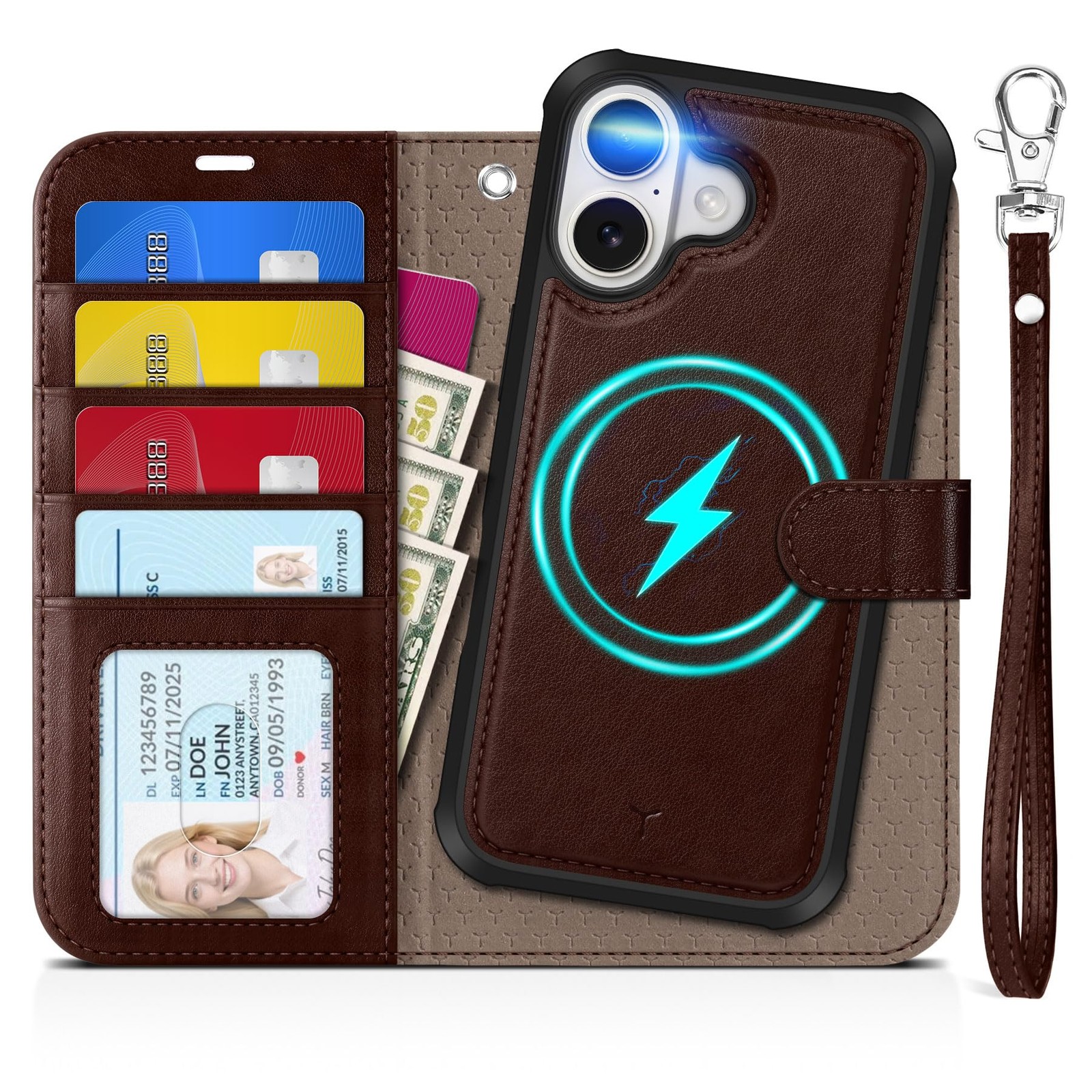 Coque iPhone 17 6,3" amovible avec blindage RFID pour carte bancaire