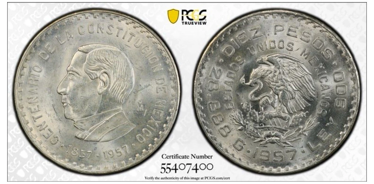 10 比索1957 墨西哥硬币(1905-现在) | eBay