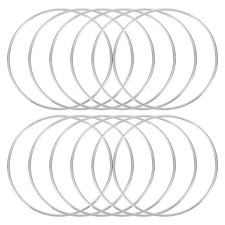 12 Pcs Dream Catcher Rings,5 Inch Macrame Hoops Rings,Silver