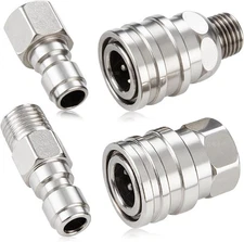 4 PCS Pressure Washer Coupler Quick Connect Fittings，1/4 in NPT Female and Ma...