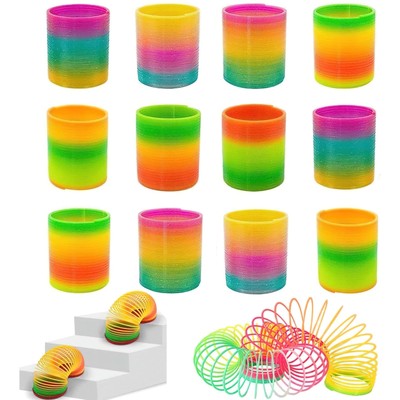 Rainbow Magic Spring, 12 PCS Colorful Neon Plastic Spring Toy, Fidget Toy, fo...