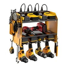  Modular Power Tool Organizer Wall Mount with Charging Station. 1 B_Yellow