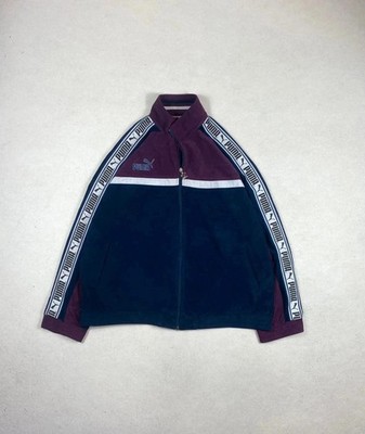 Puma Fleecejacke Vintage 90s Rare Full Zip Jacket Fleece Bestickt Embroided Coul
