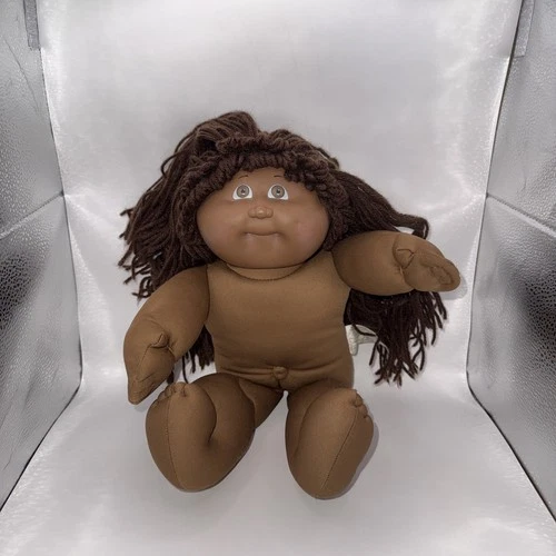 1982 Vintage Cabbage Patch Kids Doll Girl African American Brown Eyes nude R4