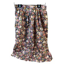 Sag Harbor Vintage Floral Midi Skirt Multicolor Elastic Waist Cotton Rayon USA