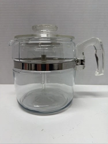 Vintage Pyrex Flameware Glass Percolator Coffee Pot 7756 Complete 6 Cup