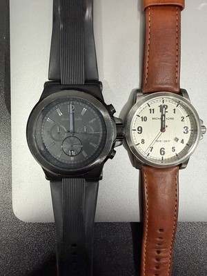 Michael Kors Watch Combo Dylan MK8173 Blackout Chronograph Date MK8531 Brown