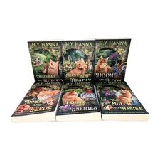 x6 HY Hanna Books English Garden Cottage Mystery Complete Set Cat Covers A+ Book