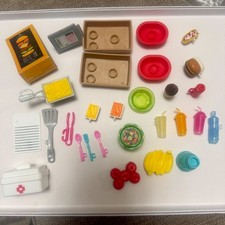 Barbie Fresh n' Fun Food Truck 27 accessories Food Trays, fries, drinks, salad